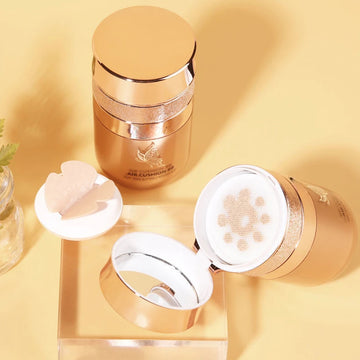Air Cushion BB Cream - Moisturizing Foundation, Sunblock, Concealer, Whitening, Oil-Control, Waterproof with Butterfly Powder Puff | GlowPeak