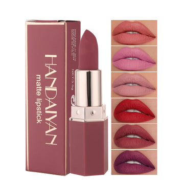 6-Color Matte Lipstick , Non-Fading, Non-Stick Cup Long-Lasting Velvet Finish, Smooth Matte Lip Color Waterproof Smudge-proof| GlowPeak