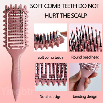 Curly Hair Brush Hollow out Curl Define Styling Brush Beard Comb Styling Detangling Brush Multi-purpose Home Styling Tools| GlowPeak