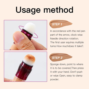 New Sponge Head Concealer for Dark Circles Freckles Acne Pigmentation and Blemishes Long Lasting Moisturizing Liquid Foundation| GlowPeak