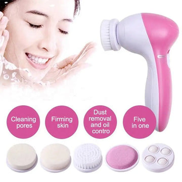 Electric Facial Cleaner 5 IN 1 Face Cleansing Brush Wash Machine Spa Skin Care Massager Blackhead Cleaning Facial Cleanser Tools| GlowPeak