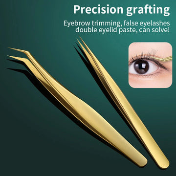 Anti-static Straight Eyelash Extension Tweezers – Industrial Precision Curved & Straight Lash & Eyebrow Makeup Tools | GlowPeak