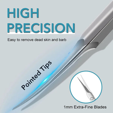 Stainless Steel Cuticle Scissors Dead Skin Remover For Nails Art Clippers Russian Nail Scissors Manicure Curved Tip Scissor| GlowPeak