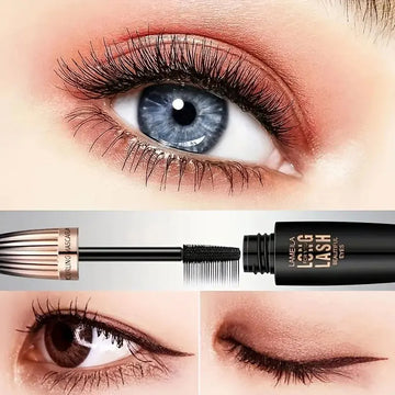 Waterproof 4D Mascara Thick Long Smudge-proof Plump Encrypted Long-lasting Curling Large Eye Makeup, Makeup Tools| GlowPeak