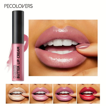 Butter Gloss Non-Sticky Lip Gloss | Long-Lasting Nude Lip Makeup | Hydrating with Essential Oils | GlowPeak
