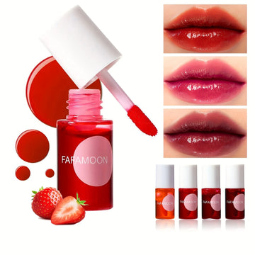 Fruity Lip Tint – Waterproof Liquid Lipstick with High Pigment, Non-Stick, Long-Lasting Moisturizing Gloss – 4 Stunning Shades | GlowPeak