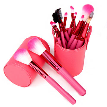 piece makeup brush set with a cup holder case