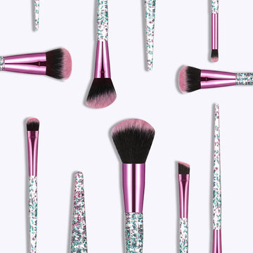 glitter crystal handle makeup brushes