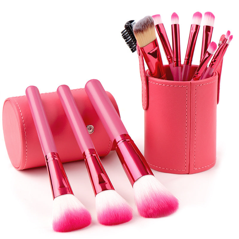 piece makeup brush set with a cup holder case