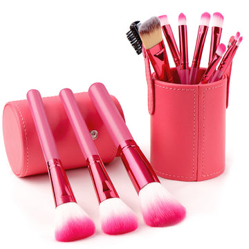piece makeup brush set with a cup holder case