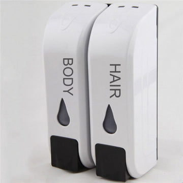 wall-mounted triple shower soap dispenser