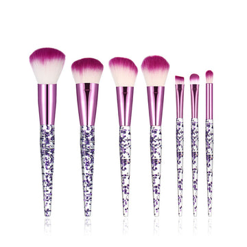 glitter crystal handle makeup brushes