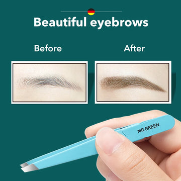 Eyebrow Tweezer – Colorful Stainless Steel Slanted Tweezer for Fine Hair Removal & Eyebrow Shaping | GlowPeak