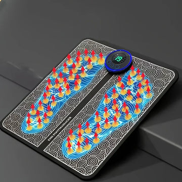 Foot Massage Pad Electric Sole Massage Tool USB Charging Convenient Fast Suitable for Home and Travel Black | GlowPeak