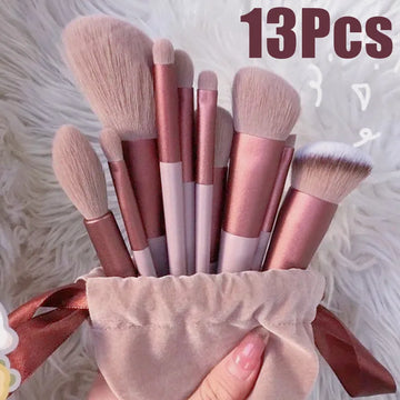 13 PCS Makeup Brushes Set Eye Shadow Foundation Women Cosmetic Brush Eyeshadow Blush Beauty Soft Make Up Tools Bag| GlowPeak