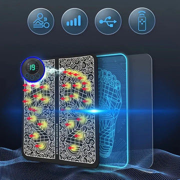 Foot Massage Pad Electric Sole Massage Tool USB Charging Convenient Fast Suitable for Home and Travel Black | GlowPeak