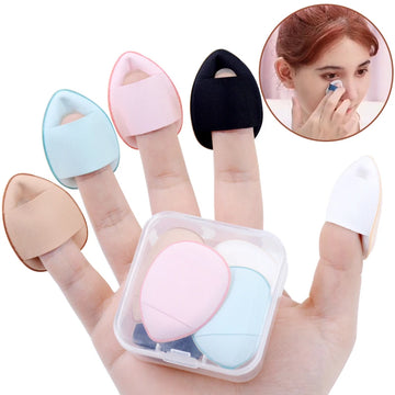 Mini Finger Puff Foundation Sponge (5/10 Pcs) for Face Concealer & BB Cream Application – Small Air Cushion Makeup Tools | GlowPeak