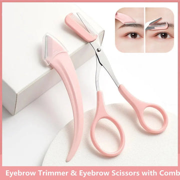 Eyebrow Trimming Knife – Professional Eyebrow Face Razor for Women, Eyebrow Scissors with Comb & Brow Trimmer Scraper | GlowPeak