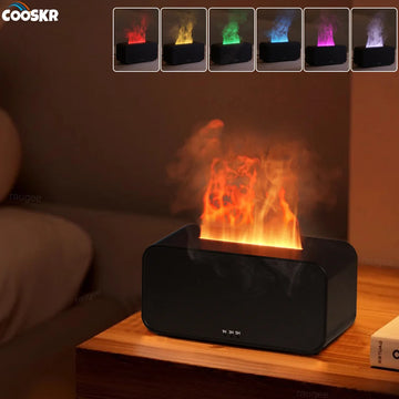 Air Aroma Humidifier Diffuser Essential Oils Humidifiers Mini Flame Automatic Fragrance Diffuser Home Humidifier With LED Light| GlowPeak