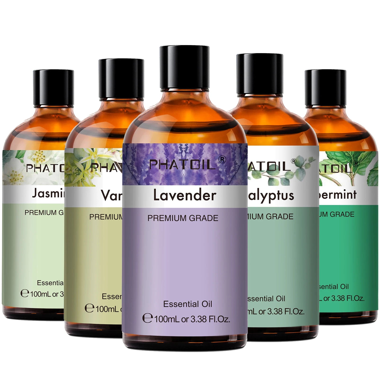 Eucalyptus Essential Oil 100ml - Lavender, Vanilla, Jasmine, Lemon & Bergamot Aroma for Diffuser & Candle Making | GlowPeak