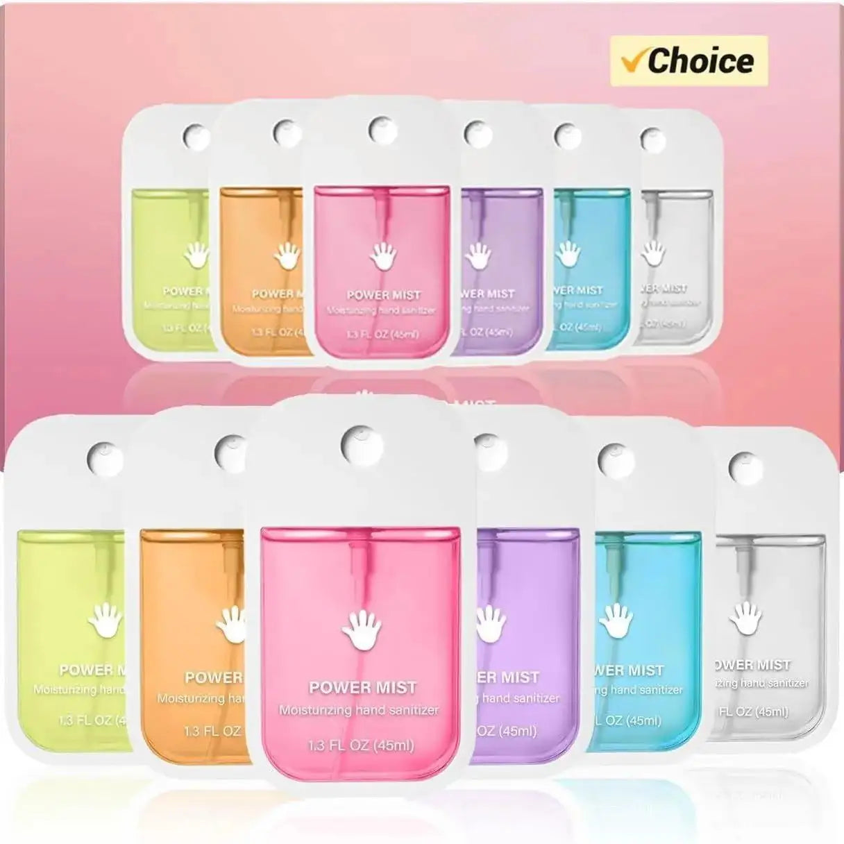 7 Flavors Power Mist Hand Sanitizer – Portable Hydrating Hand Sanitizer Spray for Adults | GlowPeak