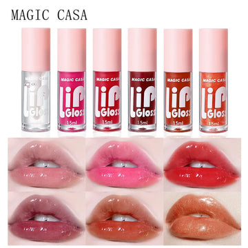 MAGIC CASA 6pcs/set Small bottle Hydrating Jelly Lip Oil long-lasting Moisturizing  smooth shimmering Lip Hydrating Liquid| GlowPeak