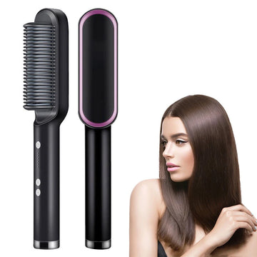 Electric Hair Straightener Brush – Professional Fast Heating Ceramic Hair Straightener for Smooth & Sleek Hair | GlowPeak