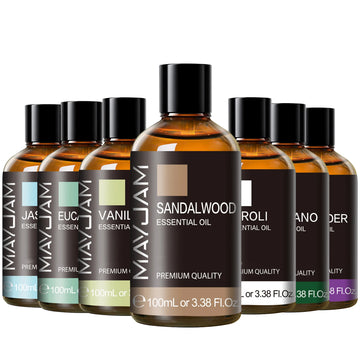 100ml Essential Oil with Dropper - Sandalwood, Lavender, Eucalyptus & Vanilla Aroma Oil for Humidifier & Candle Burner | GlowPeak