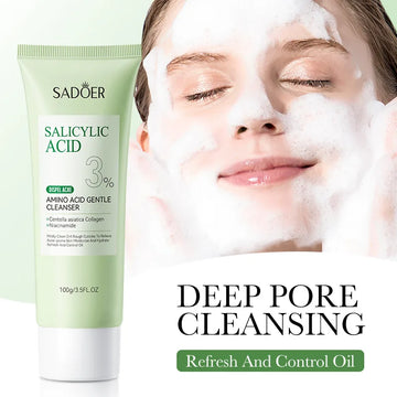Salicylic Acid Facial Cleanser – Hydrating Foam Face Wash for Moisturizing & Deep Cleansing, Skin Care Treatment | GlowPeak
