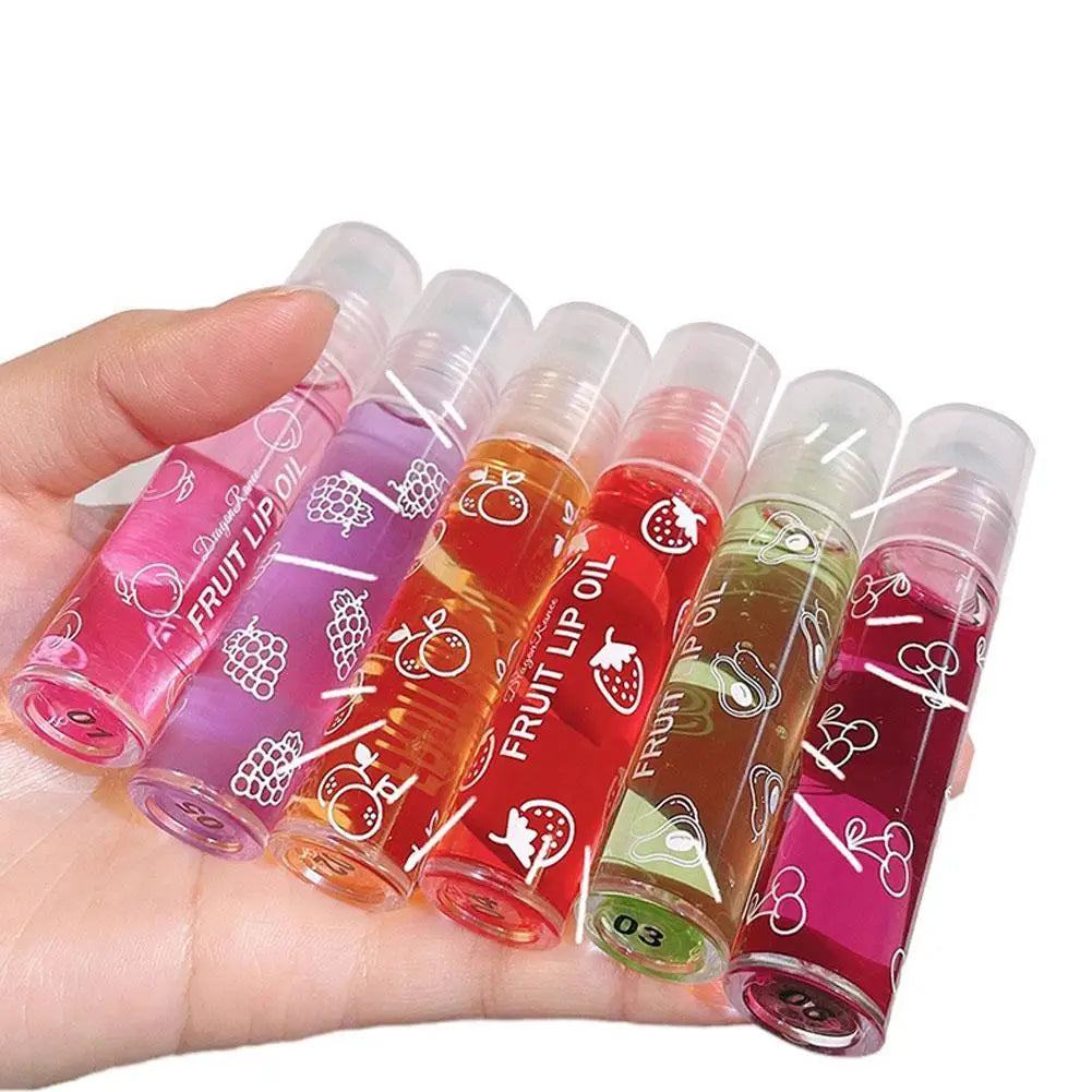 Roll-on Fruit Essence Lip Balm – 6 Colors Lip Oil, Hydrating Lip Moisturizer, Glossy Lipstick Primer for Smooth, Transparent Shine | GlowPeak