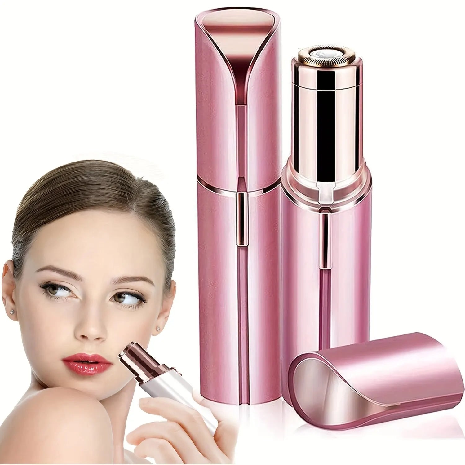Portable Lipstick Shaped Electric Hair Remover for Women – Painless Facial Hair Removal, Home Razor & Shaver Tool | GlowPeak