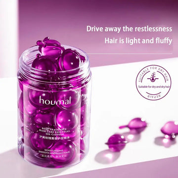 Hair Styling Serum for Frizzy & Dry Hair Rose Essence Oil Capsules  Leave-in Anti Frizz Conditioner Repairs Dry, Damaged Hair| GlowPeak