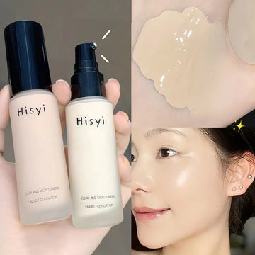 Liquid foundation naturally covers flaws without sticking powder, plain face cream, transparent foundation, conceals blemishes| GlowPeak