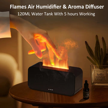 Air Aroma Humidifier Diffuser Essential Oils Humidifiers Mini Flame Automatic Fragrance Diffuser Home Humidifier With LED Light| GlowPeak