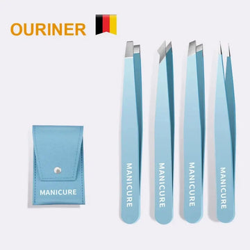 Colorful Stainless Steel Eyebrow Tweezers – Slanted Tip Hair Remover for Precision Brow Shaping | GlowPeak