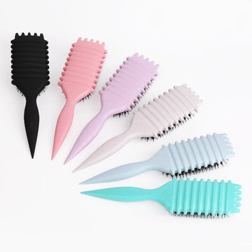 Salon Styling Curly Hair Brush – Curl Comb & Shaping Tool for Men & Women, Reduces Pulling & Tangles – GlowPeak