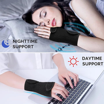 Wrist Brace for Carpal Tunnel Relief – Adjustable Hand Support Splint for Night Use & Carpal Tunnel Syndrome Treatment | GlowPeak