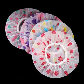 5pcs Waterproof Shower Cap WOMEN'S Household Bathing Anti-oil Smoke Hair Care Shower Cap Dry Hair Cap| GlowPeak