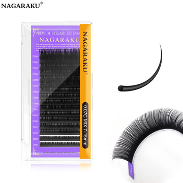 NAGARAKU Individual Lashes Premium Classic Eyelash Extension Black Matte Natural Soft| GlowPeak