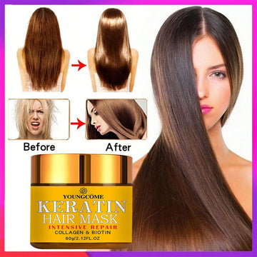 Hair Repairs Hair Mask Biotin Collagen Keratin Treatment Hairs Conditioner Hair Essential Oil Nourishing for Dry Damaged| GlowPeak