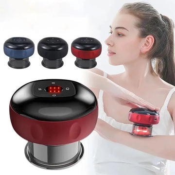 Body Scraping Massage Smart Electric Vacuum Cupping Heating Suction Cup Device Back Neck Arm Massger| GlowPeak