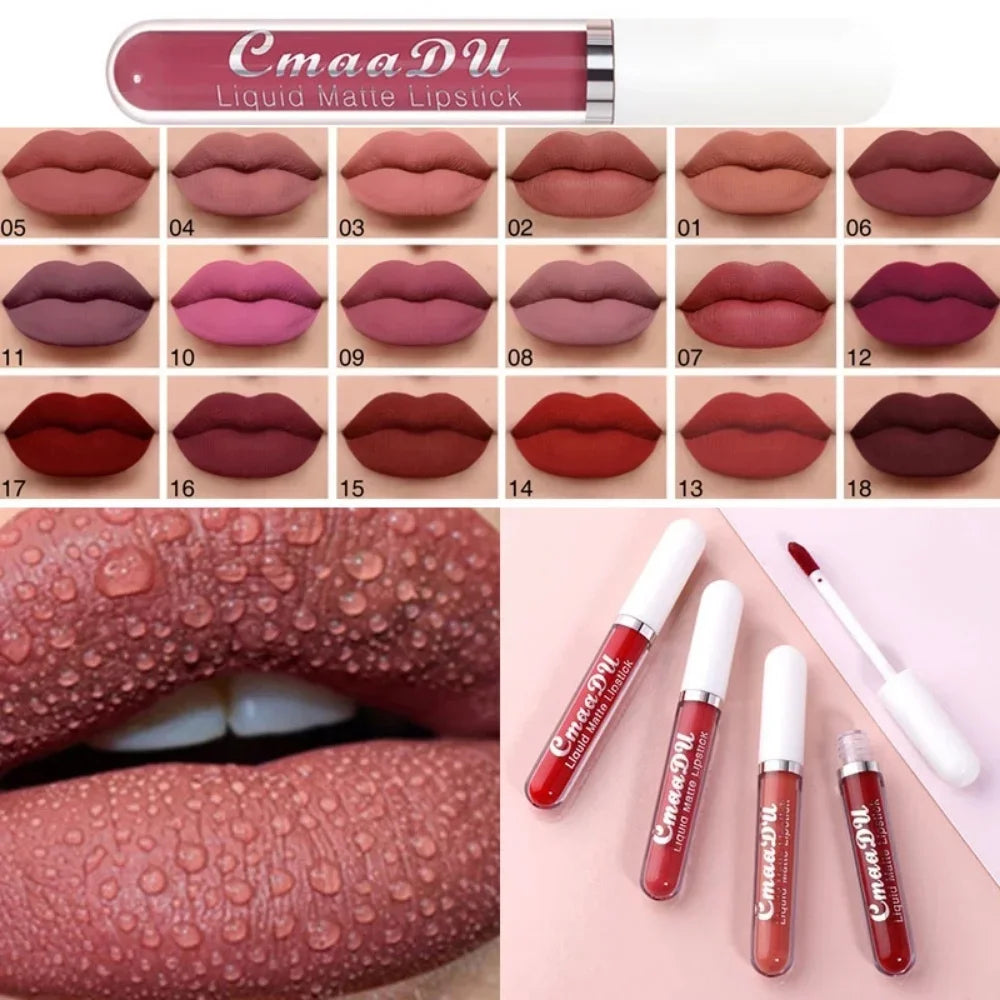Long-Lasting Velvet Matte Lip Gloss Liquid Lipstick – Waterproof, Nonstick Cup Red Lip Gloss for Women | GlowPeak