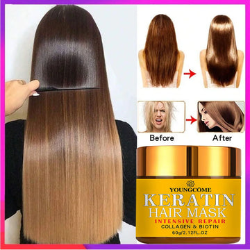 Hair Repairs Hair Mask Biotin Collagen Keratin Treatment Hairs Conditioner Hair Essential Oil Nourishing for Dry Damaged| GlowPeak