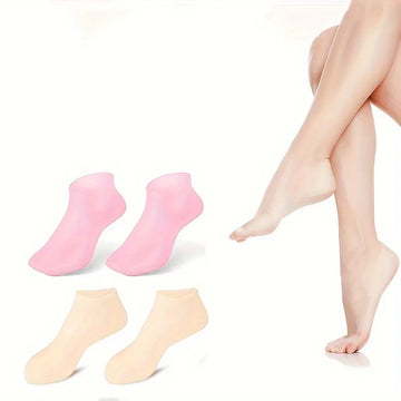 2pcs Silicone Moisturizing Foot Socks For Dry Cracked Feet Foot CareSocks Massage Moisturizing Gel Socks Pedicure Socks Tool - M| GlowPeak