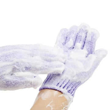 Exfoliating Bath Mitt Gloves (2 Pieces) – Body Scrub & Massage Sponge for Peeling, Skin Moisturizing, and Resistance Wash | GlowPeak