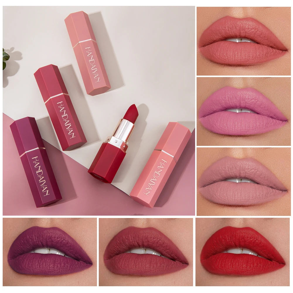 6-Color Matte Lipstick , Non-Fading, Non-Stick Cup Long-Lasting Velvet Finish, Smooth Matte Lip Color Waterproof Smudge-proof| GlowPeak