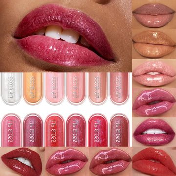 USHAS 12 Colors Glitter Lip Gloss Long Lasting Diamond Pearlescent Metallic Liquid Lipstick Moisturizing Lip Glaze Cosmetics| GlowPeak