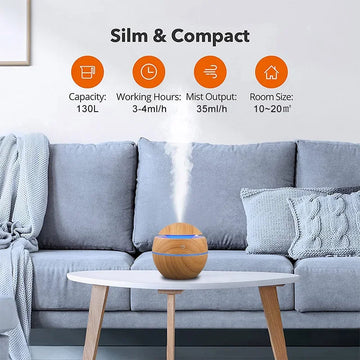 USB Ultrasonic Cool Mist Sprayer Essential Oil Fragrance Mini Home Wood Grain Air Humidifier Electric Air Aroma Diffuser Purifie | GlowPeak