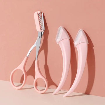 Eyebrow Trimming Knife & Face Razor for Women – Professional Brow Scissors with Comb, Brow Trimmer & Scraper Accessories | GlowPeak