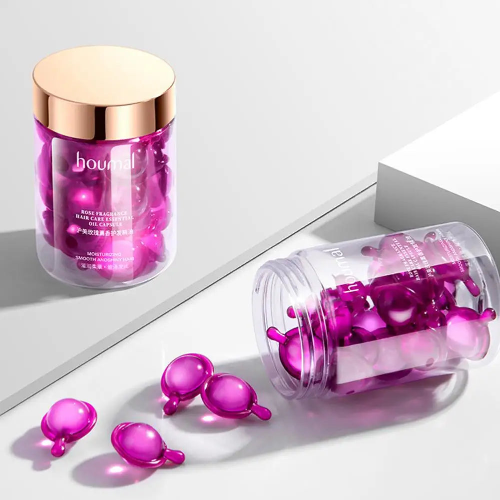Hair Styling Serum for Frizzy & Dry Hair Rose Essence Oil Capsules  Leave-in Anti Frizz Conditioner Repairs Dry, Damaged Hair| GlowPeak